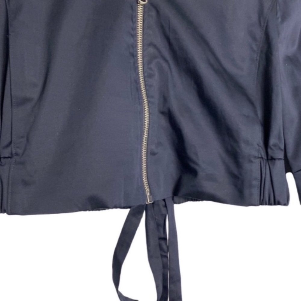 TIBI Mila Satin Bomber Jacket in Dark Navy - Picture 8 of 11